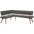 ECKBANK 160/170 cm  in Dunkelgrau, Wildeiche  - Wildeiche/Eichefarben, Design, Holz/Textil (160/170cm) - Venda