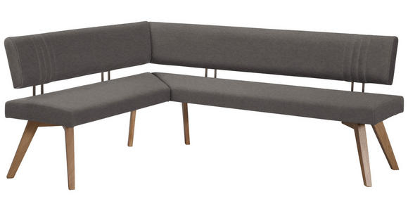 ECKBANK 160/170 cm  in Dunkelgrau, Wildeiche  - Wildeiche/Eichefarben, Design, Holz/Textil (160/170cm) - Venda
