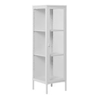 VITRINE in Weiß, Transparent  - Transparent/Weiß, Design, Glas/Metall (35/140/40cm) - MID.YOU