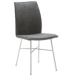 STUHL  Beinauswahl, Lederauswahl, Stoffauswahl, Typenauswahl, Gestellauswahl Mikrofaser  - Edelstahlfarben/Anthrazit, Design, Textil/Metall (46/93/57cm) - Dieter Knoll