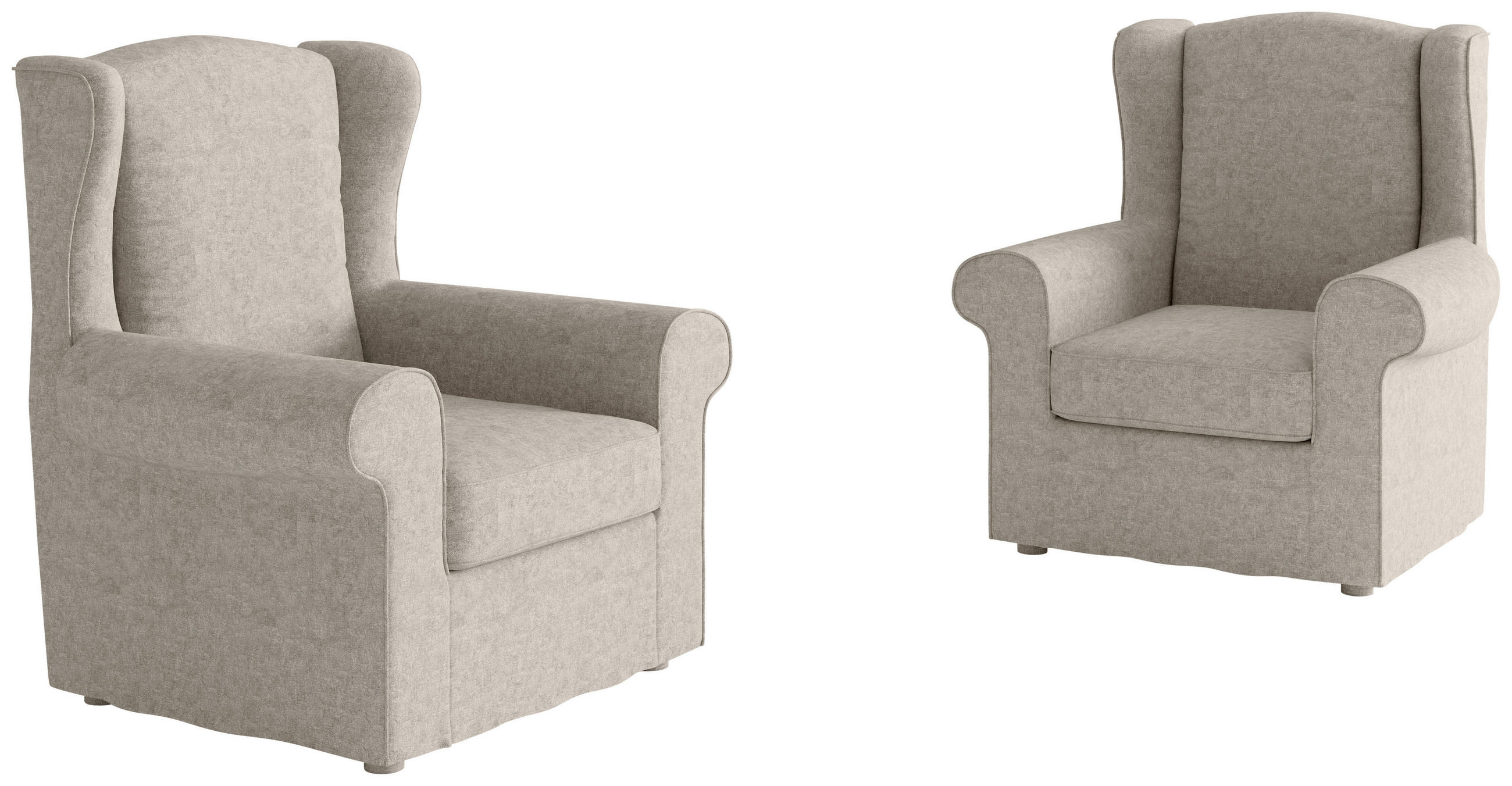 Thumbnail - Livetastic Ohrensessel Madonna, Creme, Textil, 88x105x90 cm, Made in EU, Wohnzimmer, Sessel, Ohrensessel