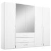 DREHTÜRENSCHRANK in Weiss  - Chromfarben/Weiss, Design, Glas/Holzwerkstoff (251/223/60cm) - home24
