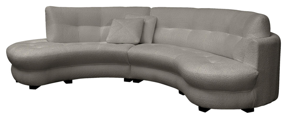 ECKSOFA in Bouclé Dunkelgrau  - Weiss/Dunkelgrau, Design, Kunststoff/Textil (113/300cm) - Livetastic