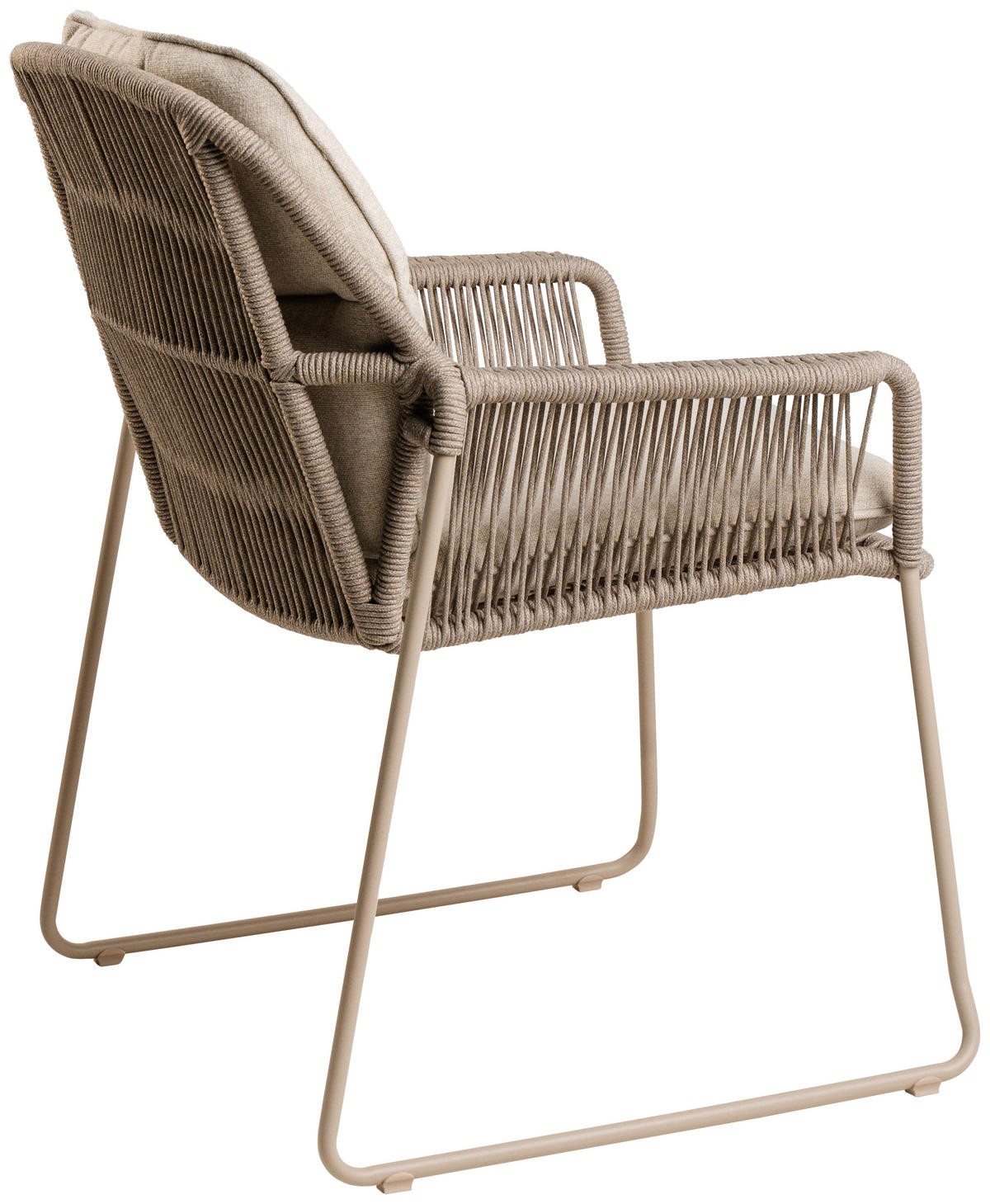 VRTNI SEDEŽ  nerjaveče jeklo bela, barve šampanjca  - barve šampanjca/bela, Basics, kovina/tekstil (66/87/64,5cm) - Tierra Outdoor