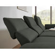 ECKSOFA  in Flachgewebe Grün Armteilverstellung, Relaxfunktion, Drehsitzfunktion  255-365/175-224 cm  - Schwarz/Grün, Design, Textil/Metall (255-365/175-224cm) - Dieter Knoll