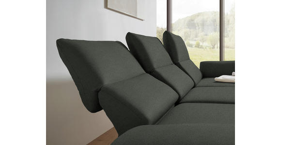 ECKSOFA  in Flachgewebe Grün Armteilverstellung, Relaxfunktion, Drehsitzfunktion  255-365/175-224 cm  - Schwarz/Grün, Design, Textil/Metall (255-365/175-224cm) - Dieter Knoll