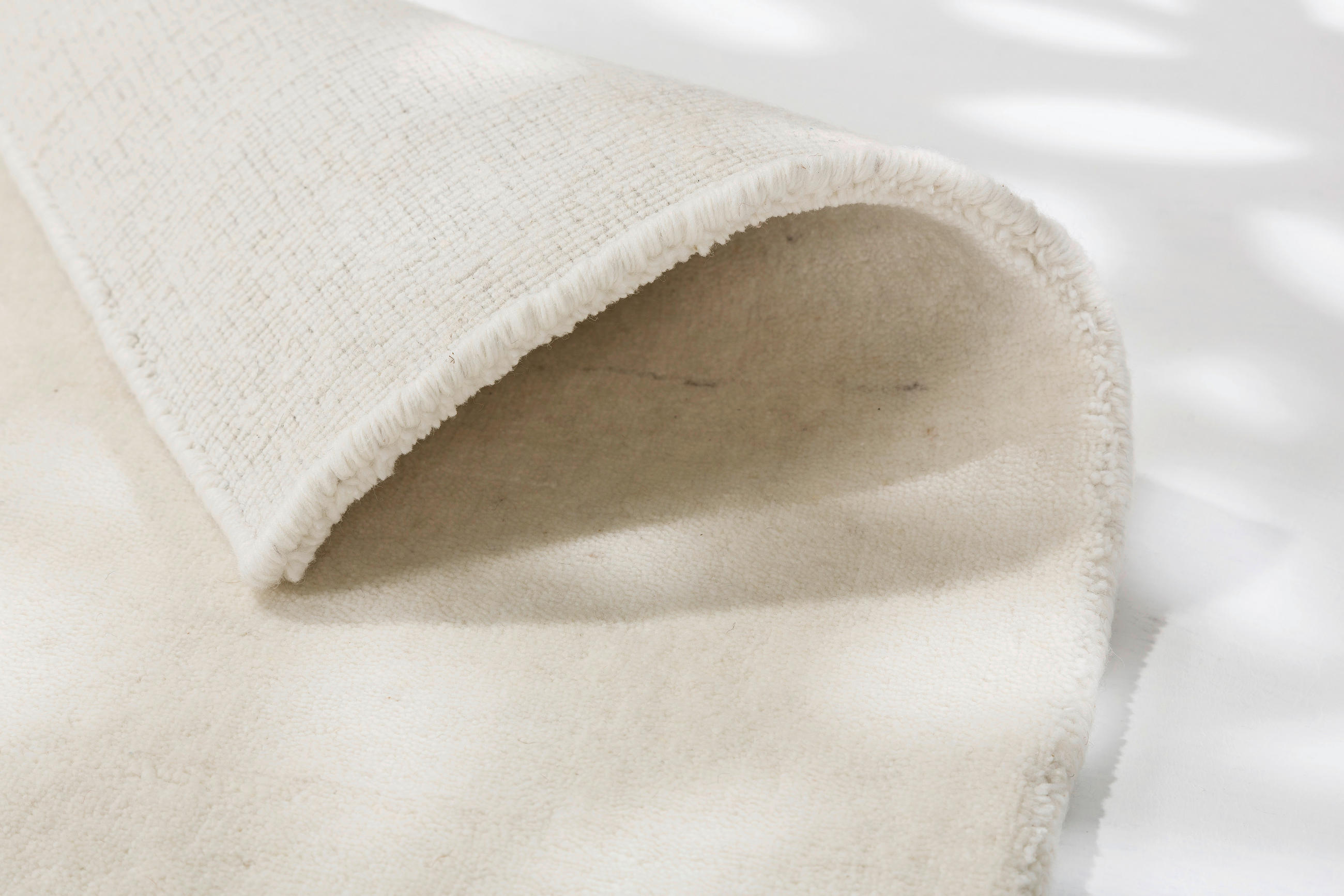 Thumbnail - Schöner Wohnen Handwebteppich Elara, Weiß, Textil, Uni, rechteckig, 70x140 cm, für Fußbodenheizung geeignet, in verschie...