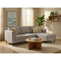 ECKSCHLAFSOFA  in Struktur Grau Modern  - Schwarz/Grau, MODERN, Textil/Metall (232/161cm) - Trendmanufaktur