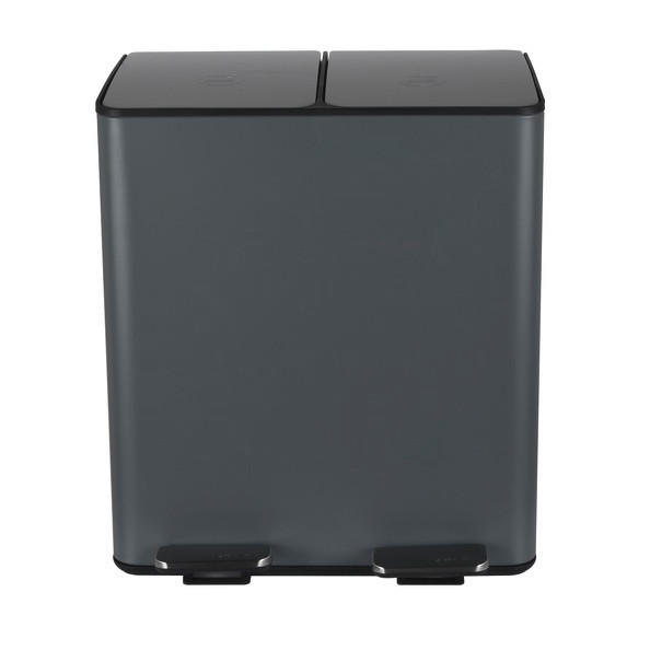 TRETEIMER 40 L  - Dunkelgrau/Schwarz, Basics, Kunststoff/Metall (45/30/51cm) - Spirella
