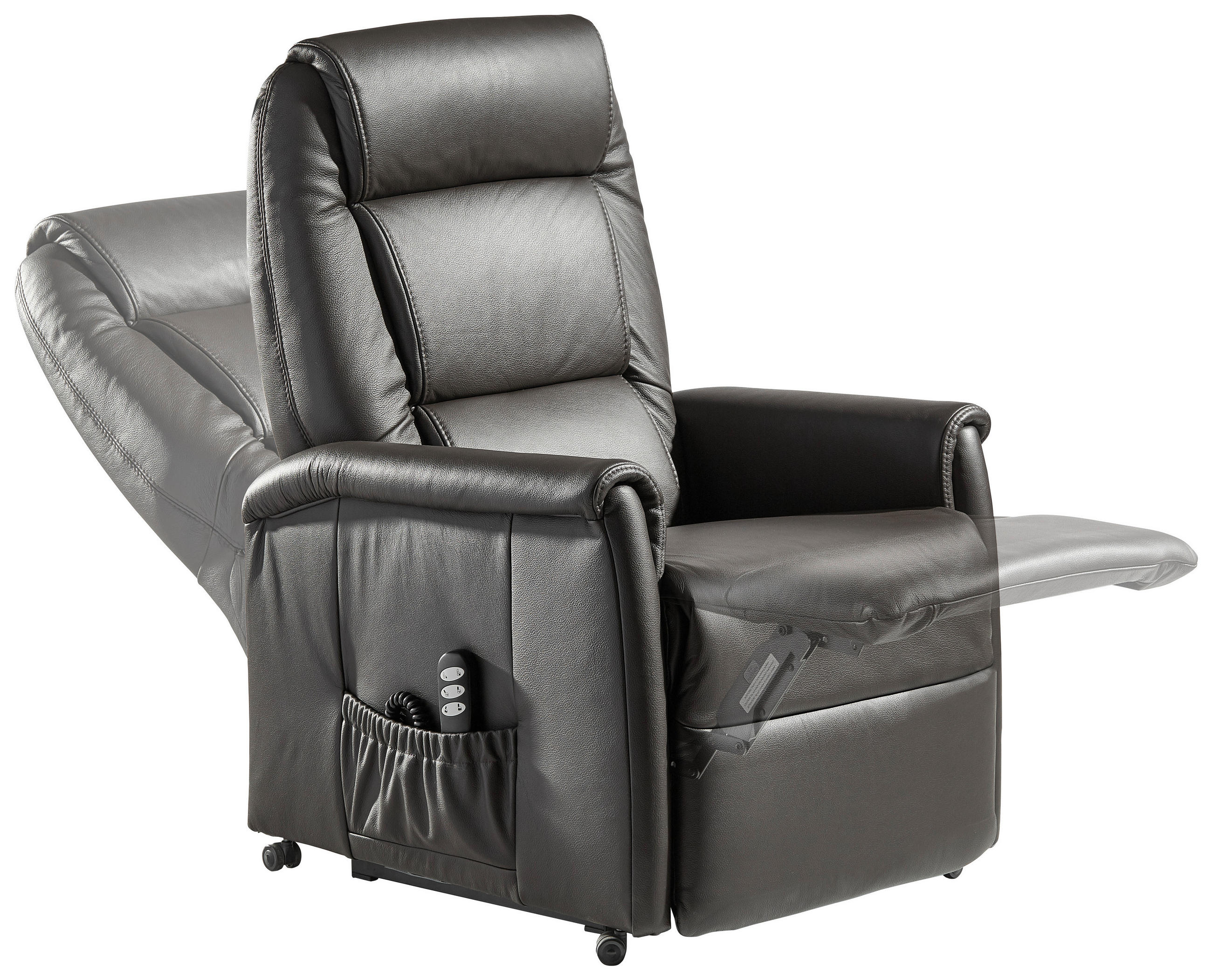 Thumbnail - Himolla Fernsehsessel, Dunkelbraun, Leder, Echtleder, Semi-Anilinleder, Uni, 74x110x85 cm, Goldenes M, Made in Germany, ...