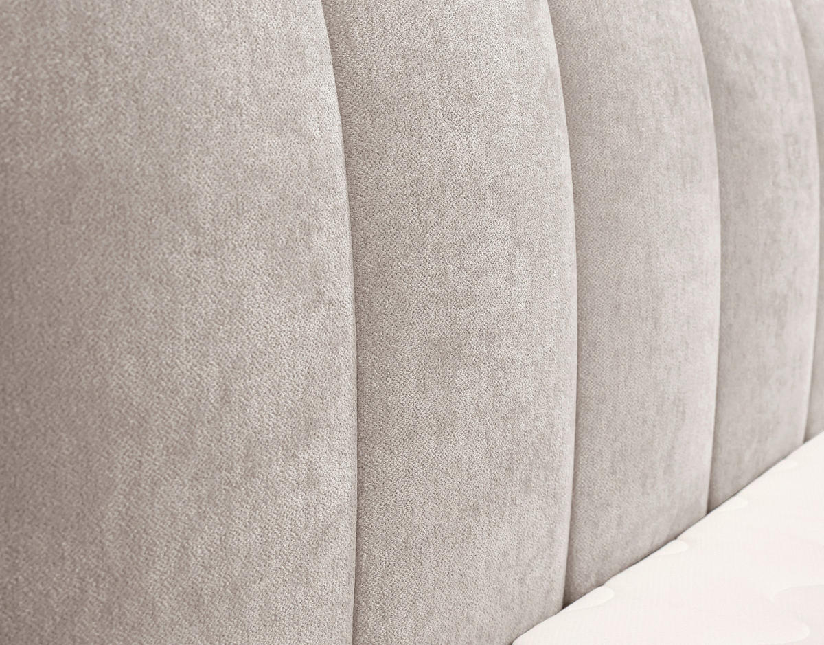 BOXSPRINGBETT 180/200 cm  in Greige  - Greige/Schwarz, Basics, Kunststoff/Textil (180/200cm) - Boxxx