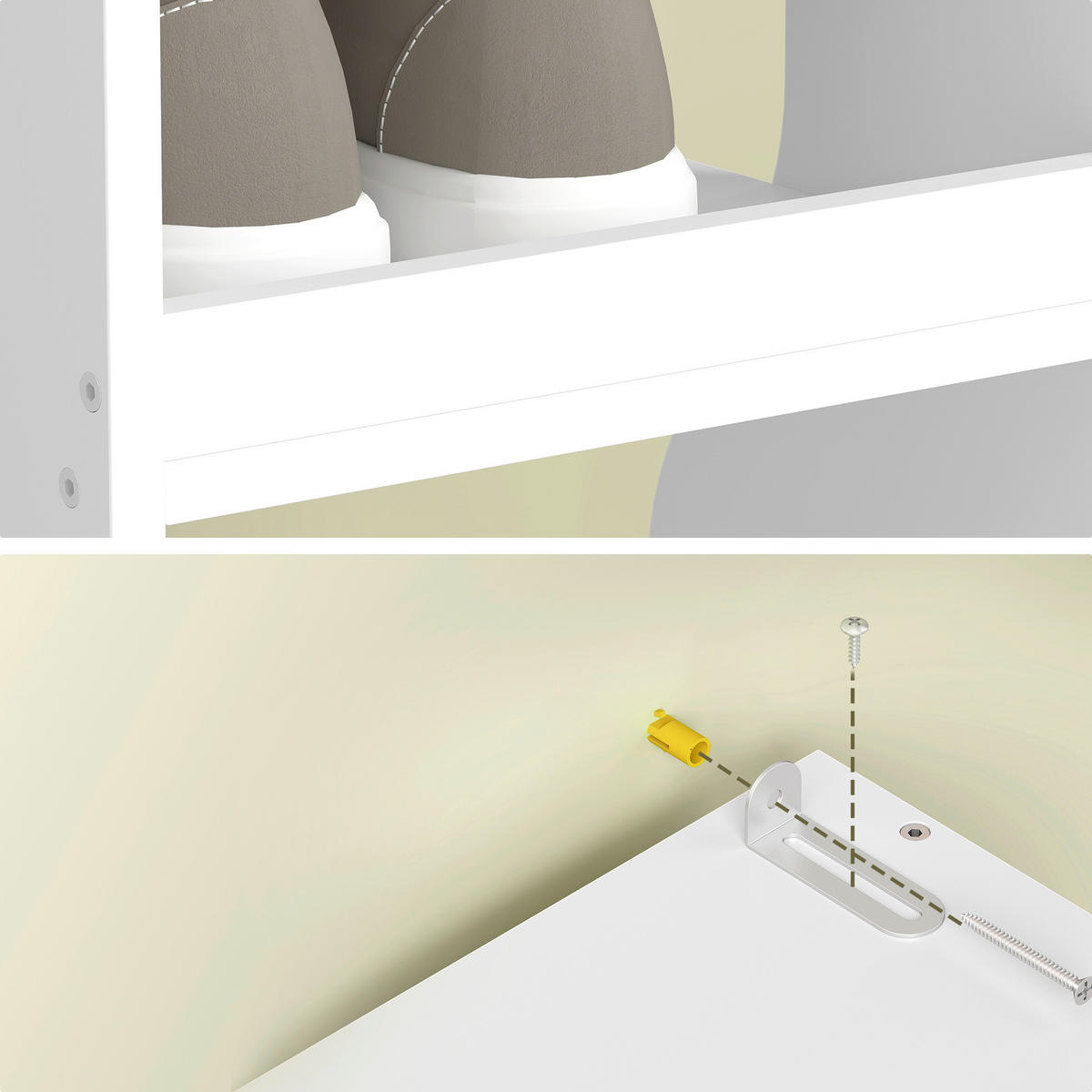 SCHUHREGAL Weiß  - Weiß, Trend, Holzwerkstoff (26,4/147/30cm) - Boxxx