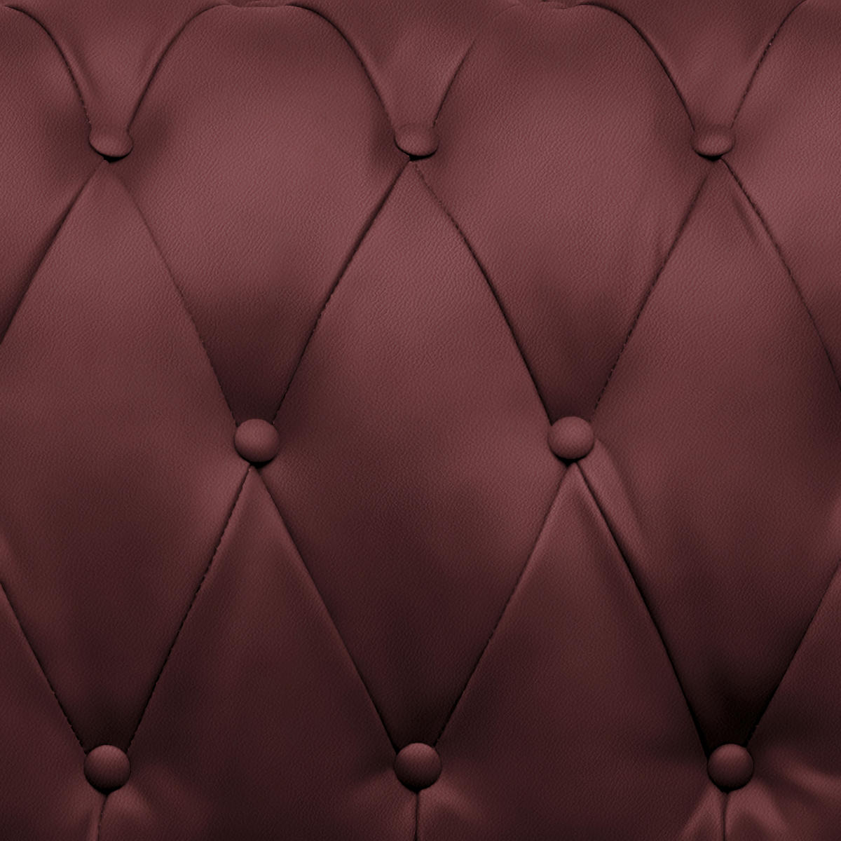 CHESTERFIELD-SOFA in Lederlook Bordeaux  - Wengefarben/Bordeaux, Lifestyle, Holz/Textil (206/76,5/96cm) - Landscape