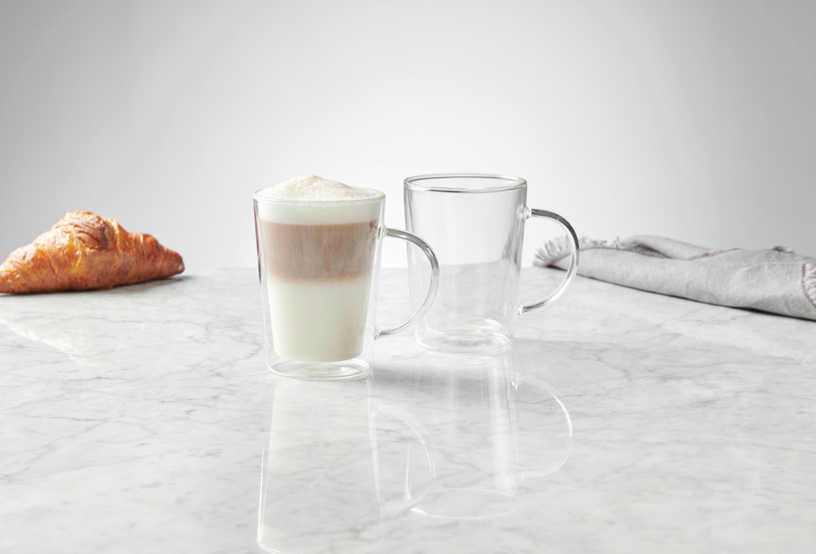 SADA SKLENIC NA LATTE 2 ks - čiré, Design, sklo (350ml) - Novel