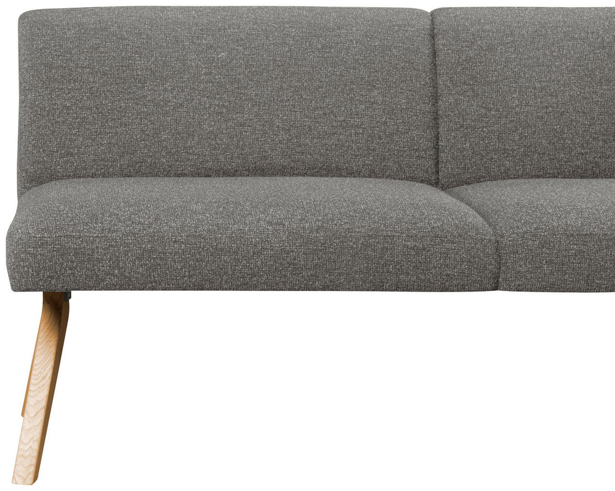 ECKBANK 218/172 cm Webstoff Grau Eiche vollmassiv   - Eichefarben/Grau, KONVENTIONELL, Holz/Textil (218/172cm) - Linea Natura
