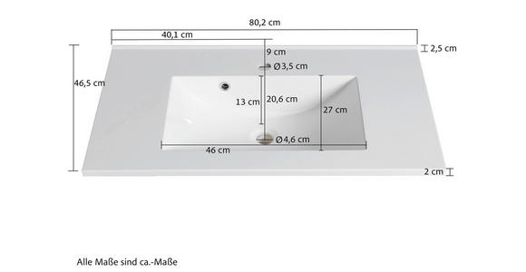 BADEZIMMER  in 120 cm  - Eiche Wotan/Graphitfarben, KONVENTIONELL, Glas/Holzwerkstoff (120cm) - Xora