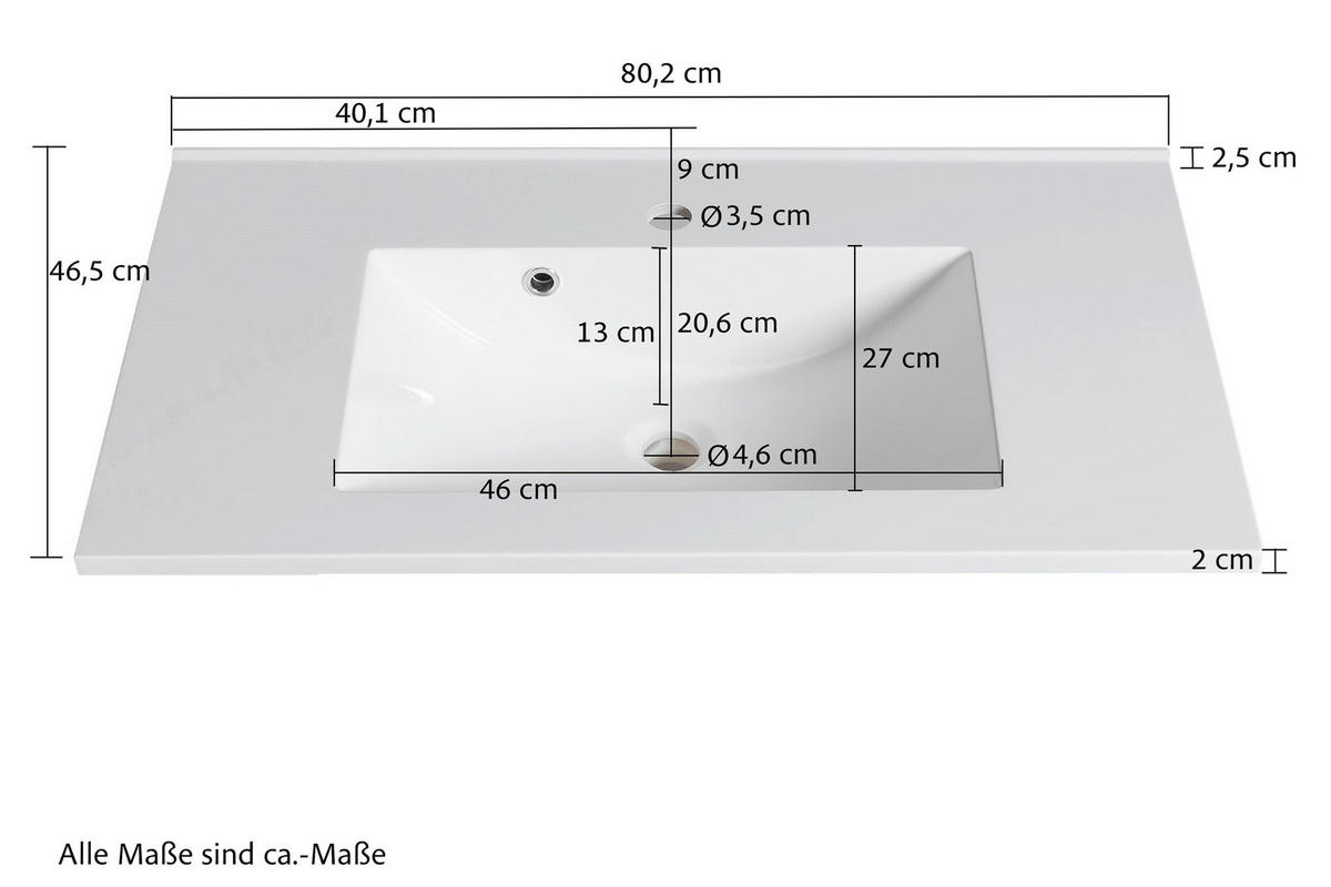 BADEZIMMER  in 120 cm  - Eiche Wotan/Graphitfarben, KONVENTIONELL, Glas/Holzwerkstoff (120cm) - Xora