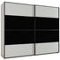 SCHWEBETÜRENSCHRANK in Schwarz, Weiß - Schwarz/Weiß, Design, Glas/Holzwerkstoff (280/223/68cm) - Cantus SCHWEBETÜRENSCHRANK in Schwarz, Weiß - Schwarz/Weiß, Design, Glas/Holzwerkstoff (280/223/68cm) - Cantus