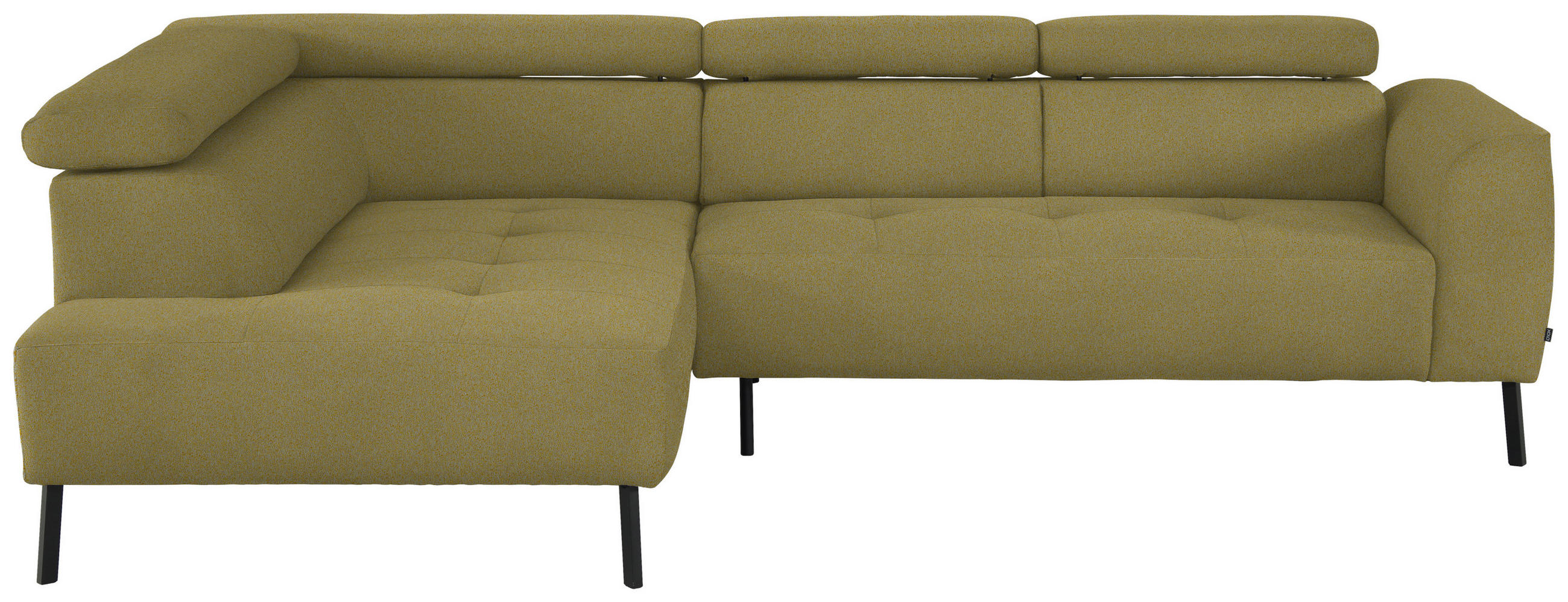 ECKSOFA in Struktur Gelb  - Gelb/Schwarz, Design, Textil/Metall (205/280cm) - Xora
