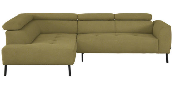 ECKSOFA in Struktur Gelb 205/280 cm - Gelb/Schwarz, Design, Textil/Metall (205/280cm) - Xora