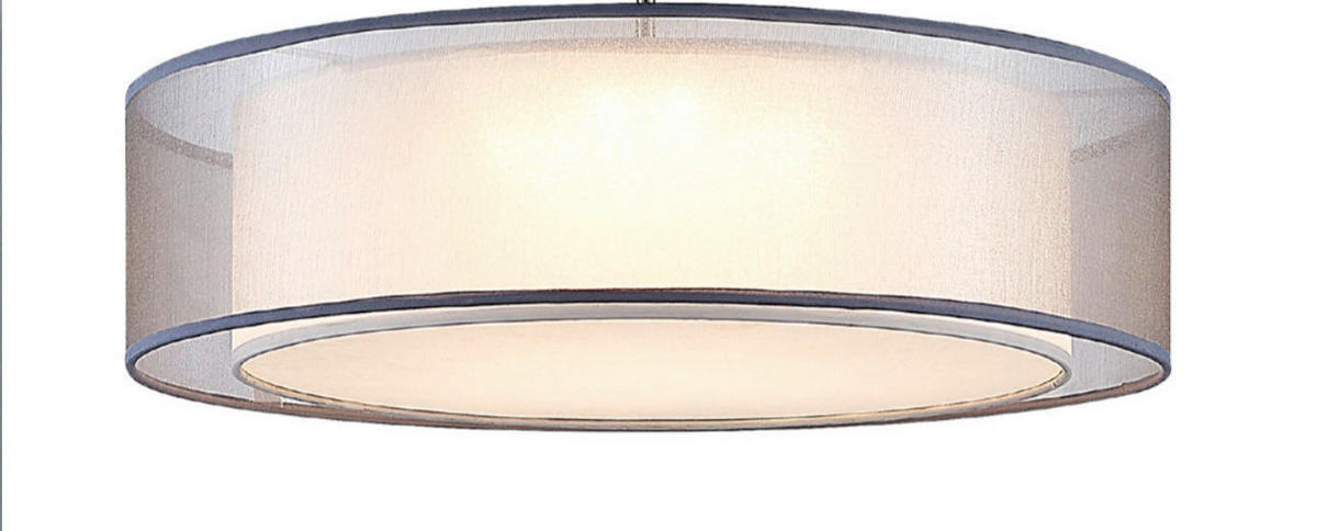 STROPNA LED-SVETILKA  CHLOE //3000 K/230 V/ - siva/barve niklja, Konvencionalno, kovina/tekstil (50/15,5cm) - Globo