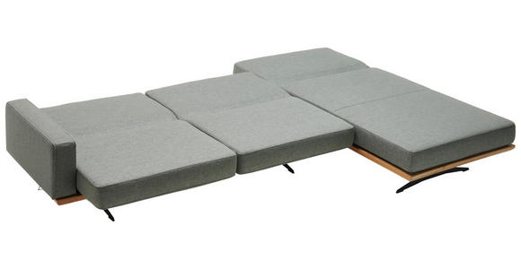 ECKSOFA in Flachgewebe Grau, Grün  - Schwarz/Grau, Natur, Textil/Metall (326/170cm) - Valnatura