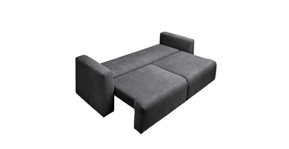 SCHLAFSOFA Cord Graphitfarben Zierkissen, Rückenkissen, Bettkasten, Schlaffunktion, Rücken echt  - Schwarz/Graphitfarben, Design, Kunststoff/Textil (250/92/105cm) - Carryhome