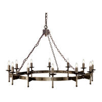 KRONLEUCHTER 130/90 cm    - Bronzefarben, Romantik / Landhaus, Metall (130/90cm) - Elstead Lighting