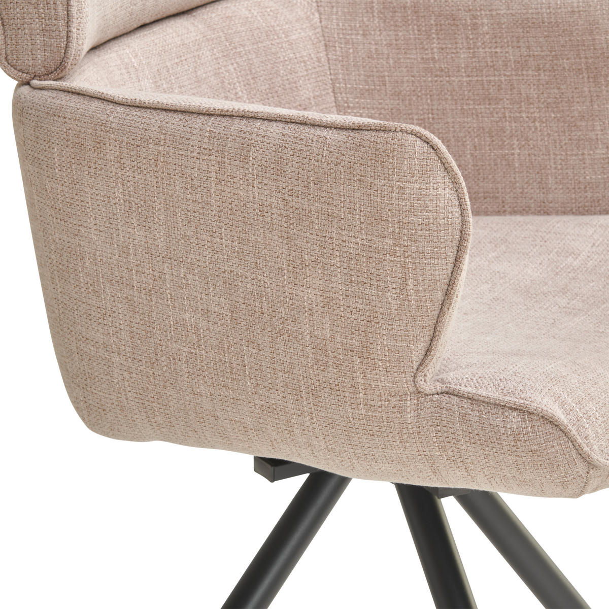 ARMLEHNSTUHL  in Eisen Webstoff  - Taupe/Schwarz, KONVENTIONELL, Textil/Metall (62/89/62cm) - Livetastic