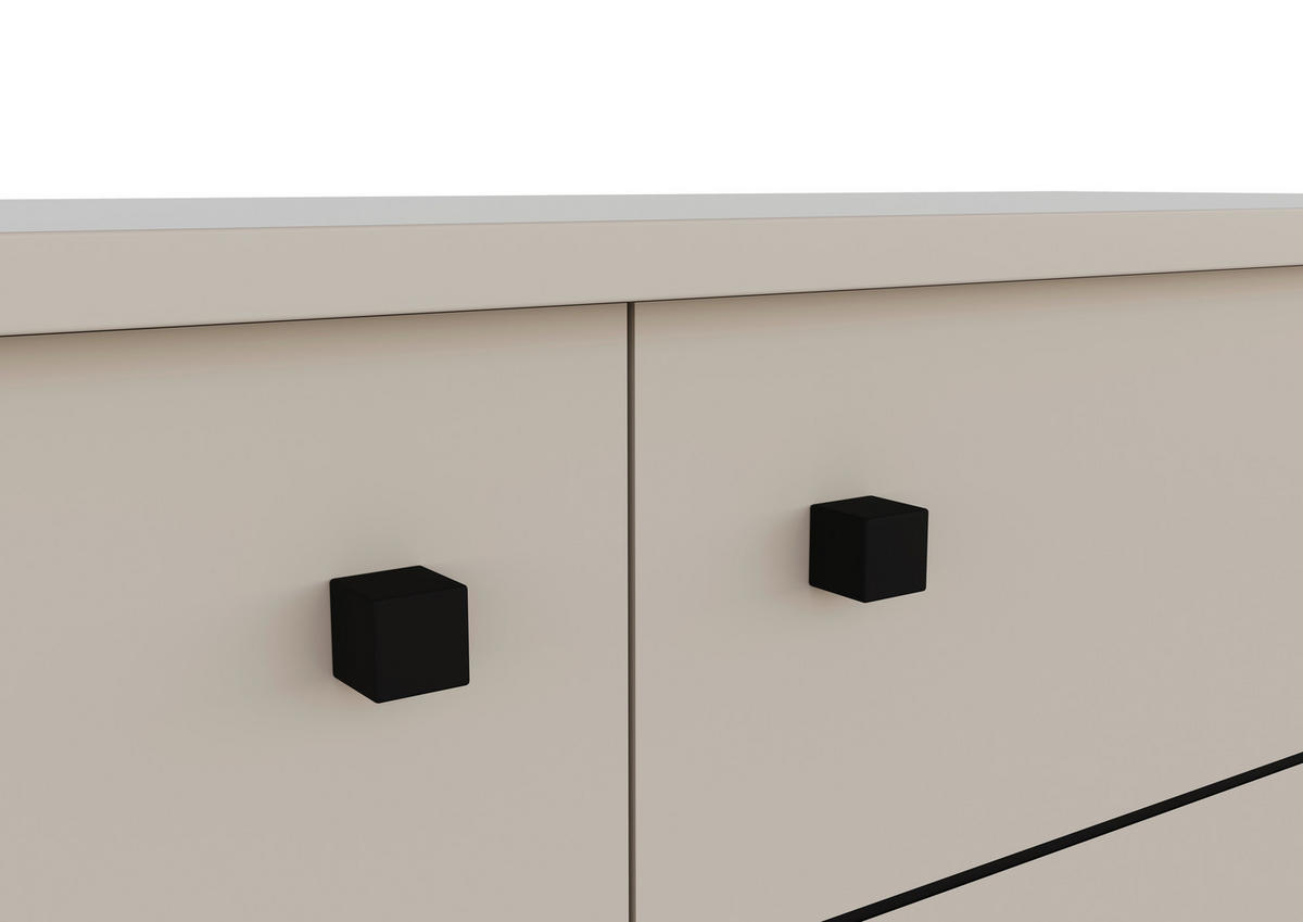 KOMMODE 81,8/108/37 cm  in Kaschmir  - Kaschmir/Schwarz, Modern, Holzwerkstoff/Kunststoff (81,8/108/37cm) - Carryhome