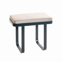 HOCKER Samt Kaschmir  - Kaschmir/Anthrazit, KONVENTIONELL, Textil/Metall (56/48/36cm)