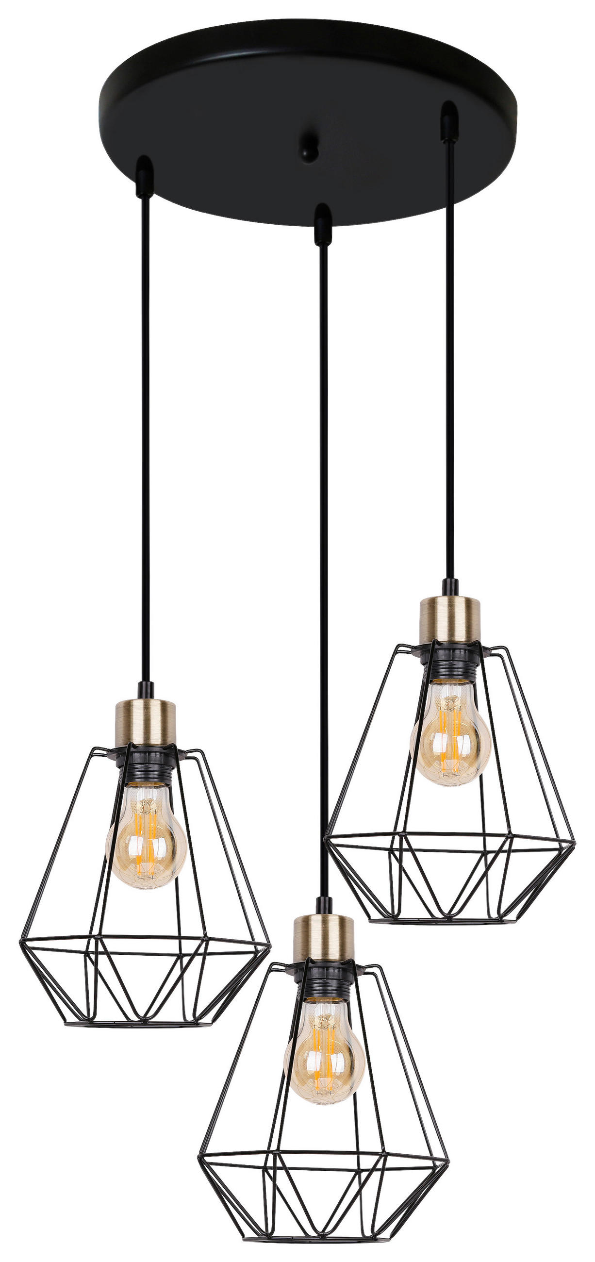 HÄNGELEUCHTE 44/44/100 cm   - Schwarz, Design, Metall (44/44/100cm)