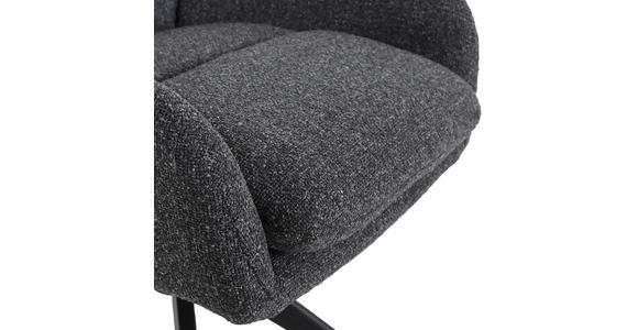 ARMLEHNSTUHL in Flachgewebe - Anthrazit/Schwarz, Design, Textil/Metall (60/89/69cm) - Novel