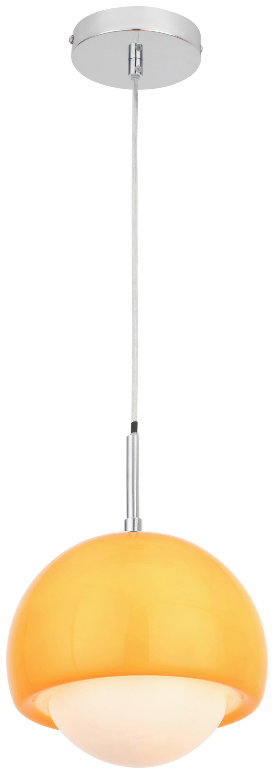 HÄNGELEUCHTE 22,5/120 cm   - Orange/Weiß, Design, Glas/Metall (22,5/120cm) - Collet's Monde