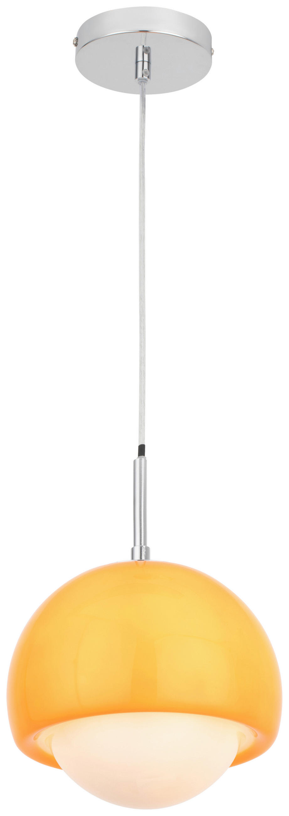 HÄNGELEUCHTE 22,5/120 cm   - Orange/Weiß, Design, Glas/Metall (22,5/120cm) - Collet's Monde