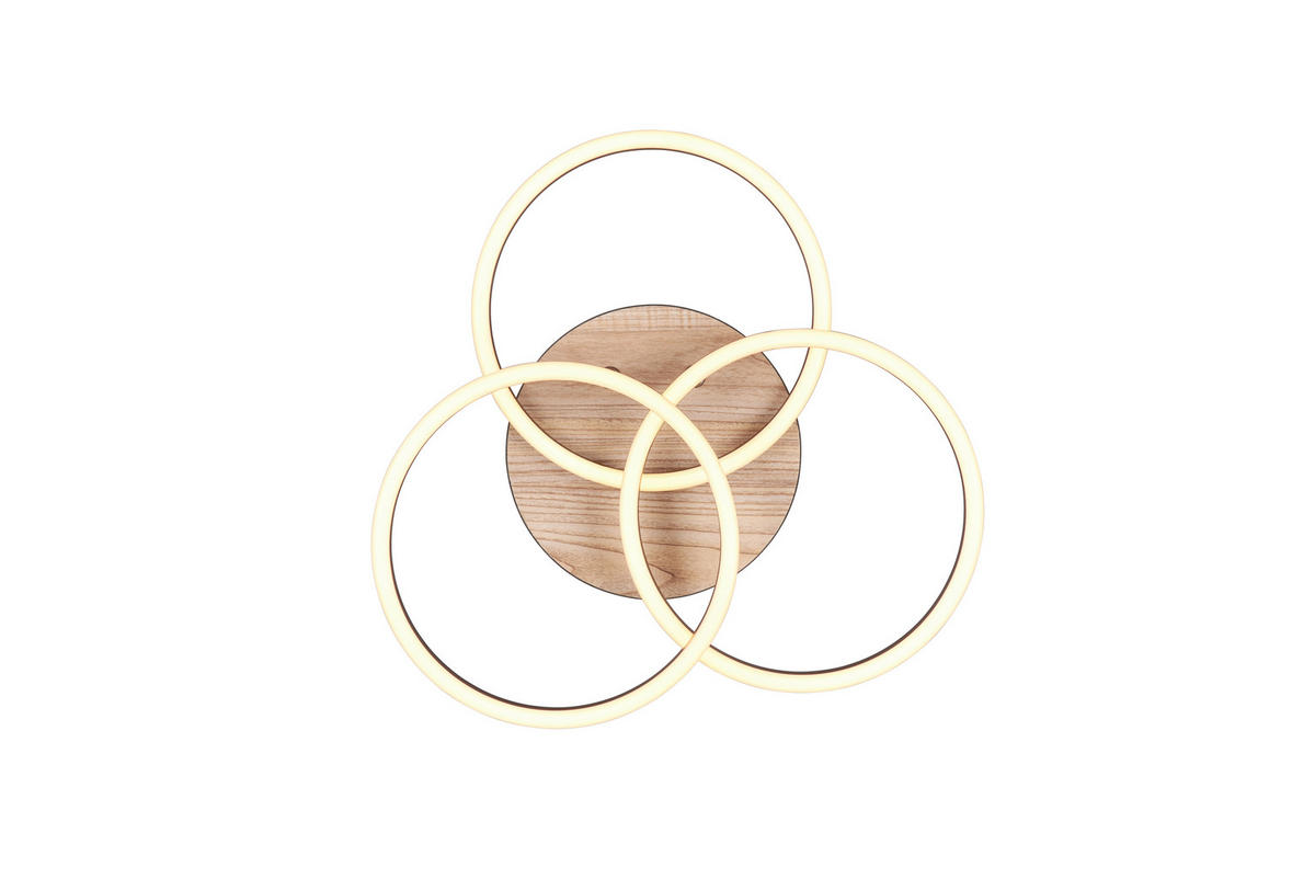 LED-DECKENLEUCHTE Circle 44/9,5 cm   - Braun, MODERN, Kunststoff (44/9,5cm)