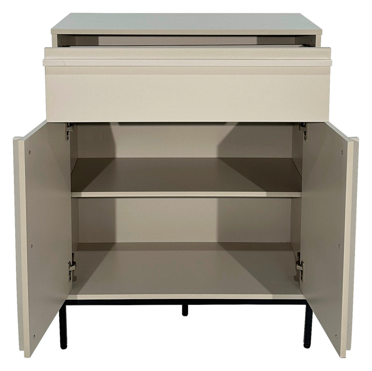 KOMODA, čierna, svetlosivá, 80/101/40 cm - čierna/sivá, Design, kov/drevo (80/101/40cm) - Xora