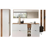 GARDEROBE 7-teilig  in 305/179/37 cm  - Weiß/Eiche Artisan, Design, Holzwerkstoff (305/179/37cm) - Voleo