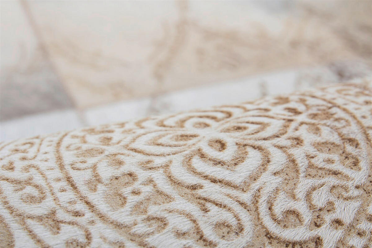LÄDERMATTA 200/300 cm Cobra  - beige, Basics, läder/textil (200/300cm) - Kayoom