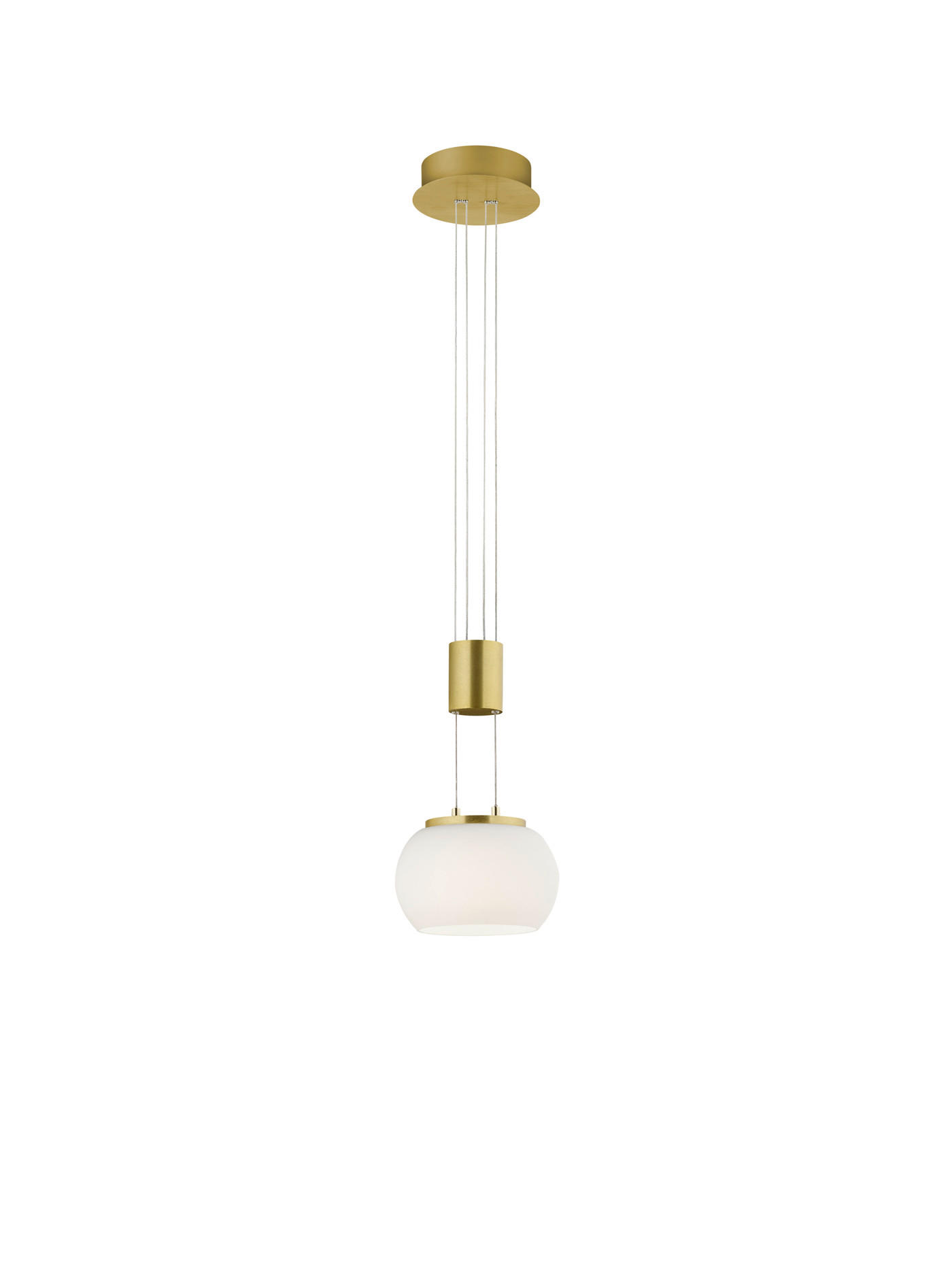 LED-HÄNGELEUCHTE 18/150 cm    - Weiss/Messingfarben, Design, Glas/Metall (18/150cm) - Trio Leuchten