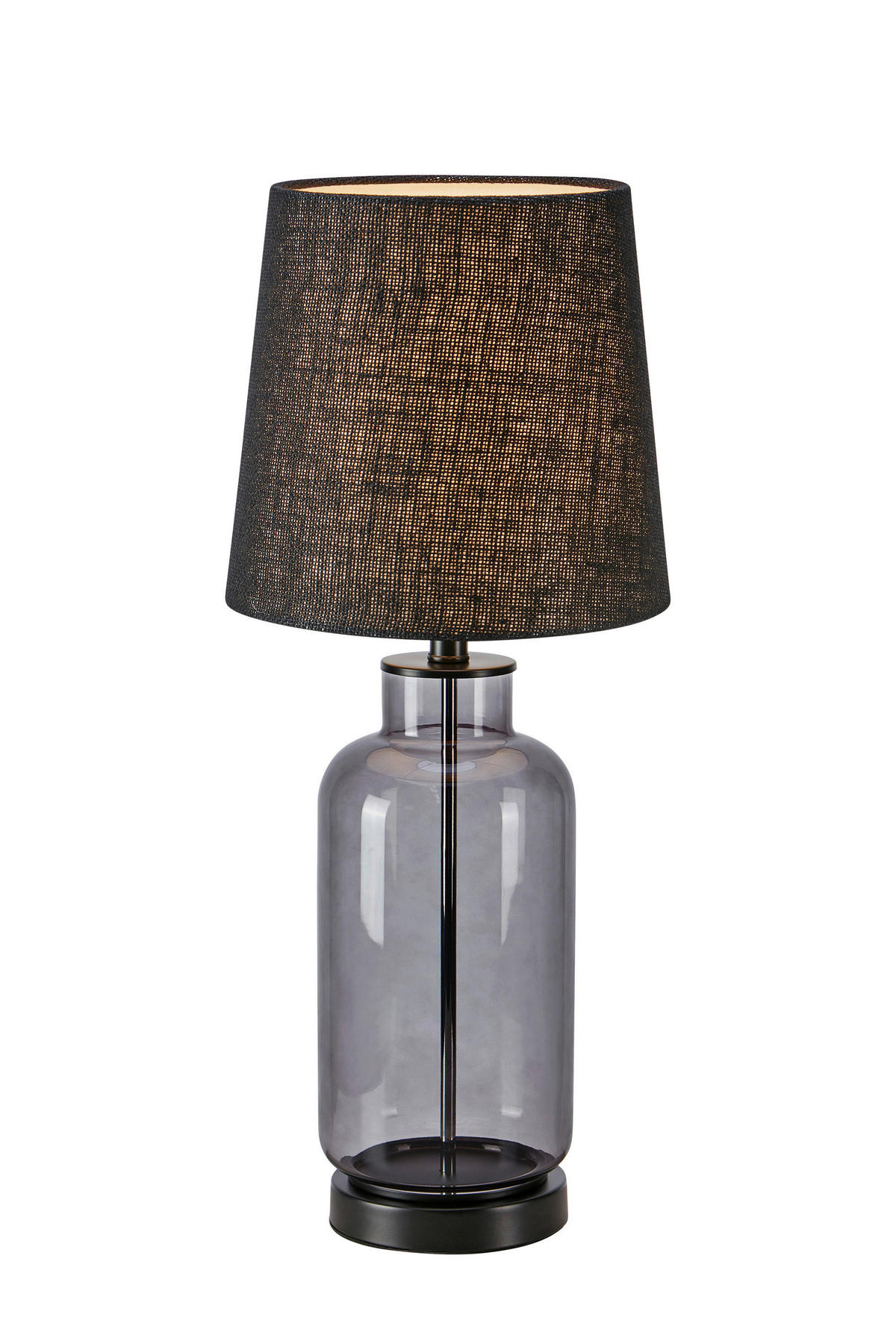 TISCHLEUCHTE 25/61 cm   - Schwarz, Basics, Glas/Naturmaterialien (25/61cm) - Markslöjd