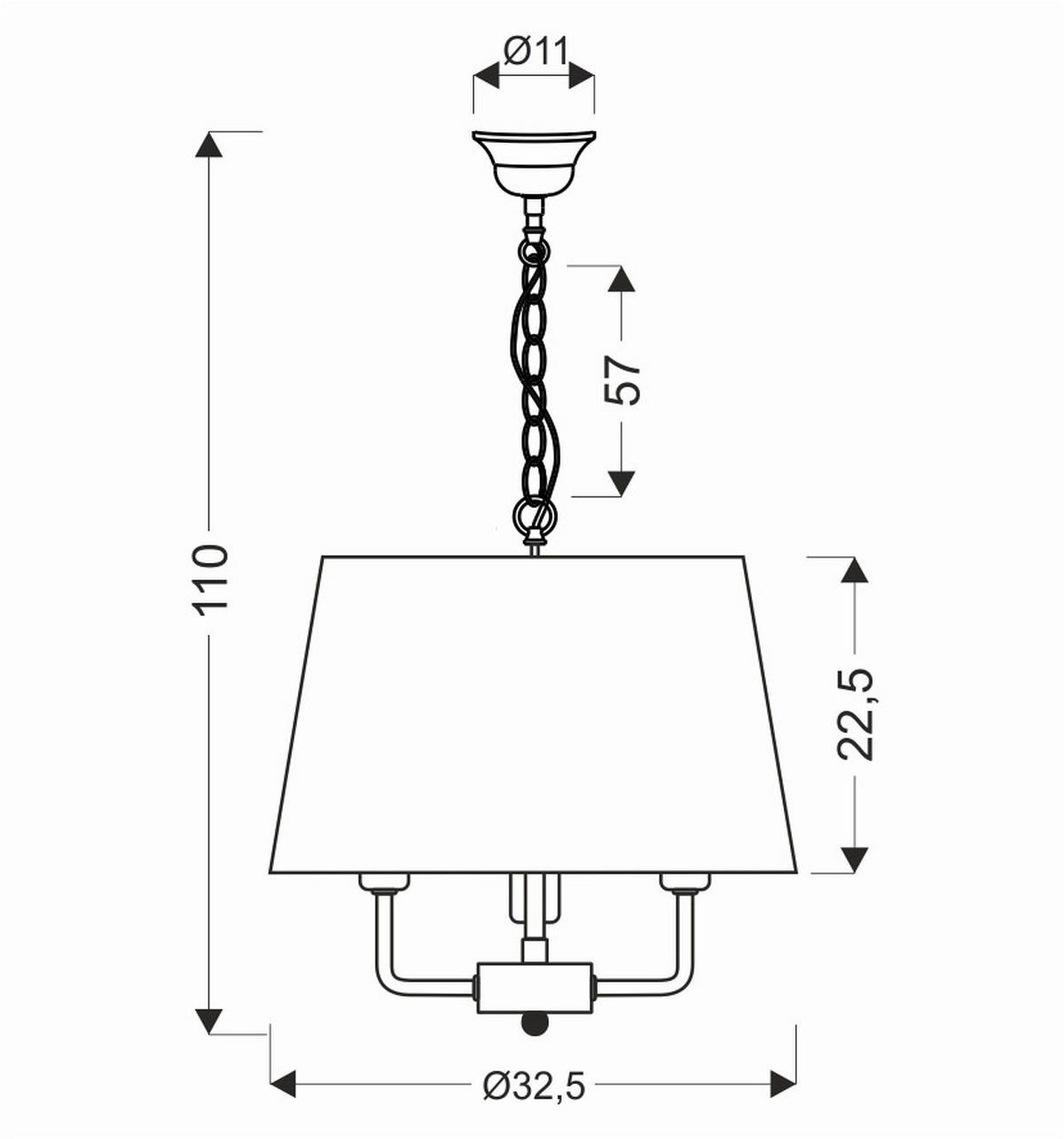 PENDELLEUCHTE 32.5/32.5/110 cm  - Goldfarben/Schwarz, KONVENTIONELL, Metall (32.5/32.5/110cm)