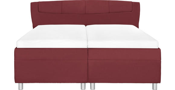 POLSTERBETT 160/200 cm in Rot - Chromfarben/Rot, KONVENTIONELL, Holz/Textil (160/200cm) - Esposa