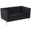 2-SITZER-SOFA Samt Schwarz  - Goldfarben/Schwarz, Design, Textil/Metall (144/75/85cm) - Livetastic