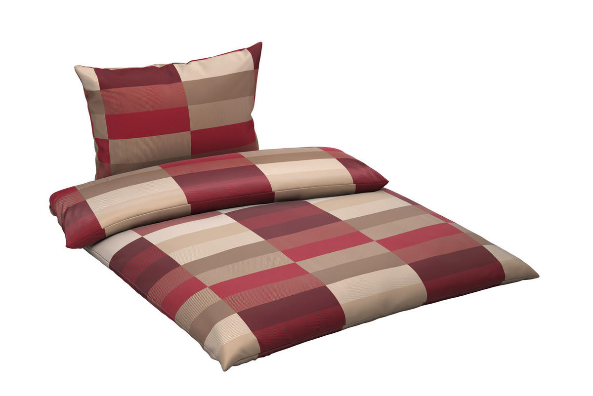 BETTWÄSCHE CUBY Satin 140/200 cm  - Bordeaux, KONVENTIONELL, Textil (140/200cm) - Novel