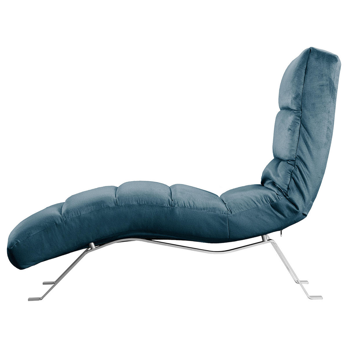 RELAXLIEGE SWING Samt Blau  - Blau/Silberfarben, Design, Textil/Metall (65/65-95/171cm) - Livetastic