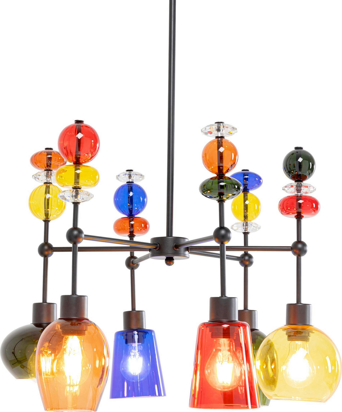 HÄNGELEUCHTE Mazzo Sei 61/88/61 cm   - Multicolor, LIFESTYLE, Glas/Metall (61/88/61cm) - Kare-Design