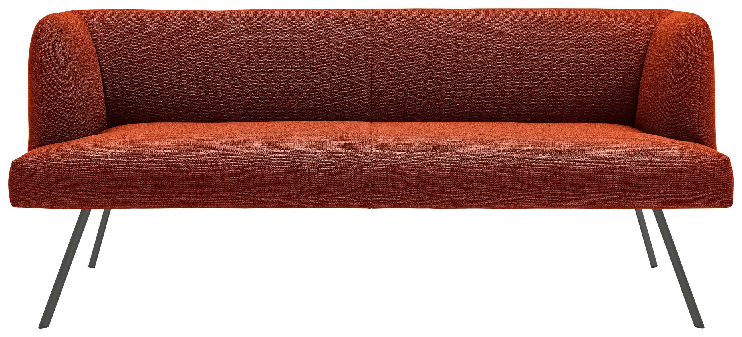 SITZBANK 200/87/64 cm Webstoff Anthrazit, Rostfarben  - Rostfarben/Anthrazit, Design, Textil/Metall (200/87/64cm) - Venjakob
