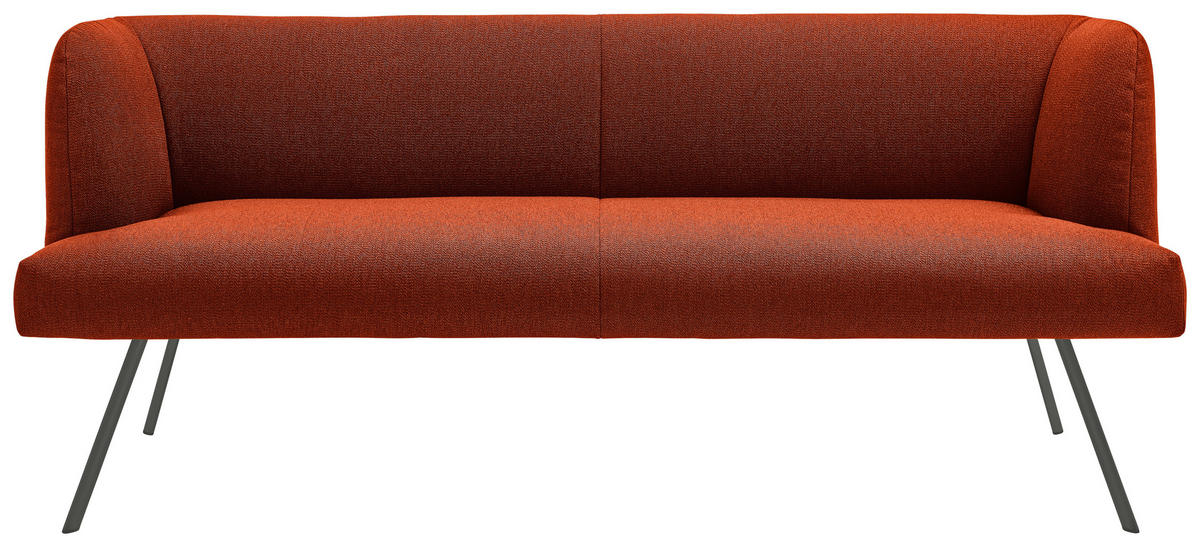 SITZBANK 200/87/64 cm Webstoff Anthrazit, Rostfarben  - Rostfarben/Anthrazit, Design, Textil/Metall (200/87/64cm) - Venjakob