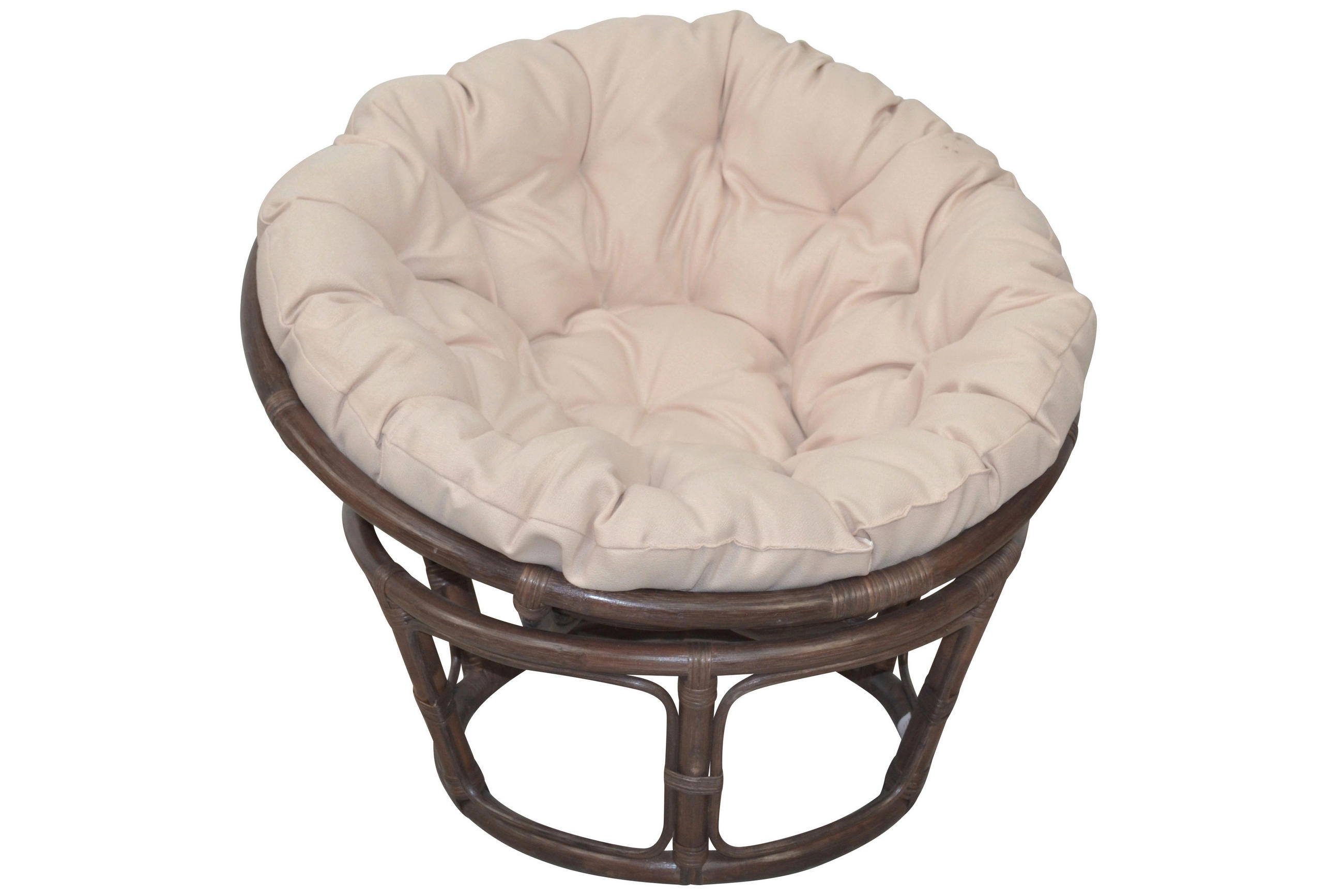 SESSEL Braun    - Creme/Braun, Natur, Holz/Textil (80/80/60cm) - MID.YOU